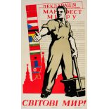 Propaganda Poster World Peace Soviet Ukraine