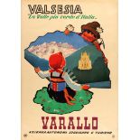 Travel Poster Valsesia Italy Varallo ENIT