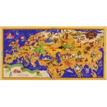 Advertising Poster Grand Circuit Des Capitales Europe Asia Map Chocolate Menier