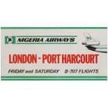 Travel Poster Nigeria Airways London Port Harcourt Airline