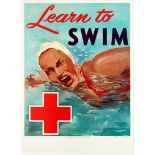 Sport Poster Learn to Swim Swimming USA