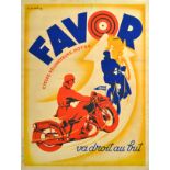Advertising Poster Favor Cycles Motorcycles Matthey