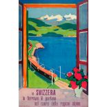 Travel Poster Switzerland Alps Railway