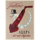 Advertising Poster Danish Clothing Falino Ties Elephant Midcentury