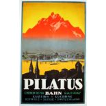 Travel Poster Pilatus Luzern Switzerland Mountains