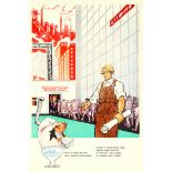 Propaganda Poster USSR Soviet Workers Businessman Egg