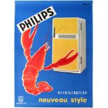 Advertising Poster Philips Fridges Lobster Villemot France