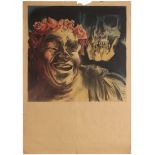 Advertising Poster Theatre Laughing Bacchus Skull