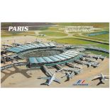 Travel Poster Air France Charles de Gaulles Airport Express Terminal