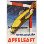 Advertising Poster Apple Juice German Football Health Goalkeeper