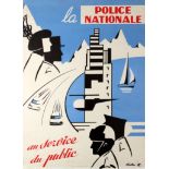 Propaganda Poster Police Nationale France Midcentury