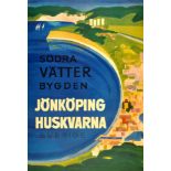 Travel Poster Sweden Jonkoping Huskvarna