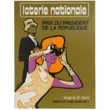 Advertising Poster Horse Racing Loterie Nationale Lottery Prix du President France