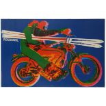 Sport Poster Rossignol Ski Skiing France Psychedelic Motorcycle