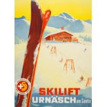 Ski Poster Skilift Urnash Switzerland Skiing
