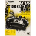 Sport Poster ADAC 1000 Km Auto Race 1960 Nurburgring Maserati 150S