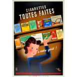 Advertising Poster French Cigarettes Gauloises Gitanes
