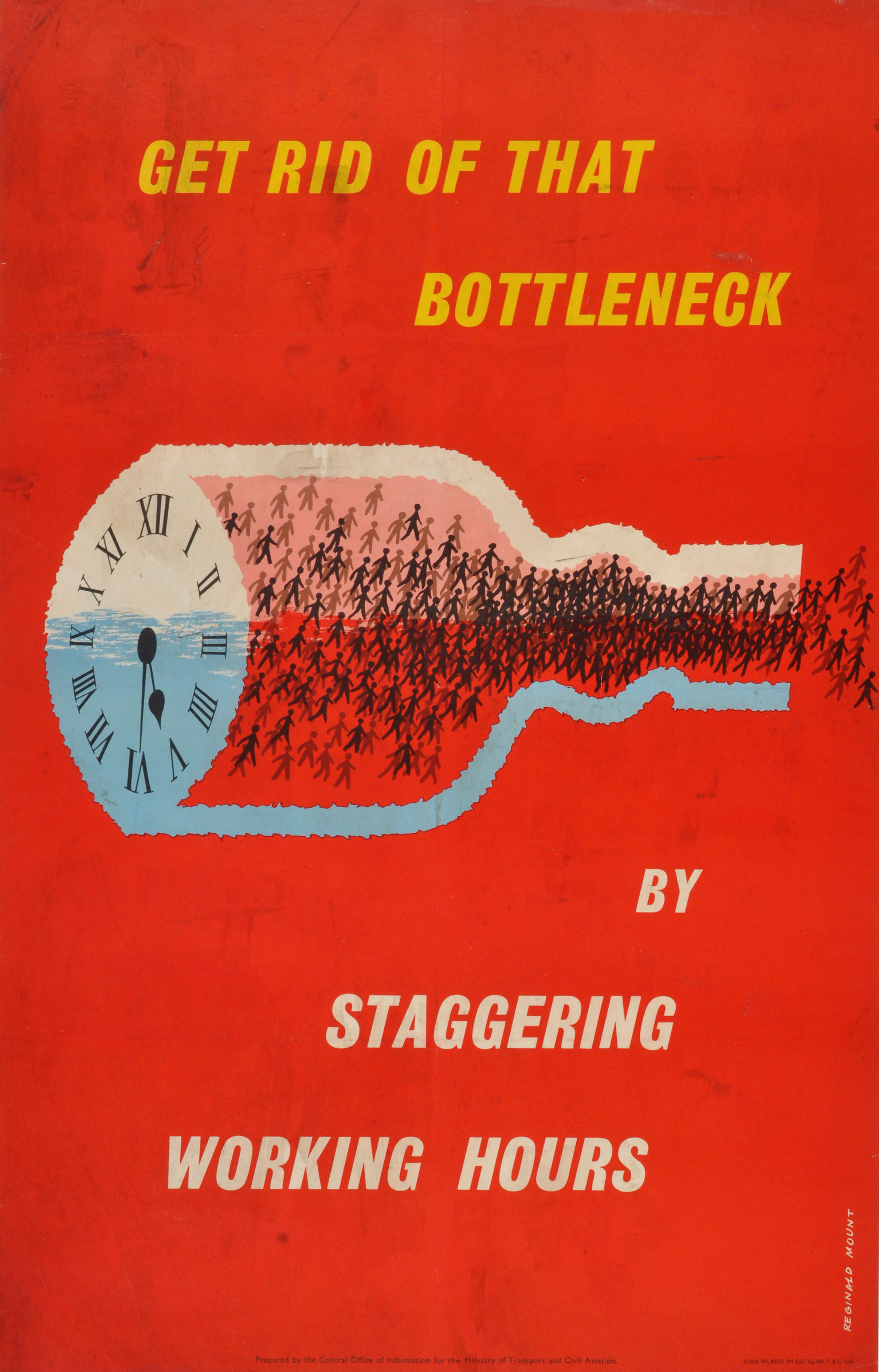 Propaganda Poster Bottlenecks Reginald Mount Mid-Century Modern