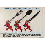 Propaganda Poster Italian Communist Party Advertesing Ancora Scandali D.C.