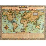 Advertising Poster Eno's Fruit Salt Illustrated World Map