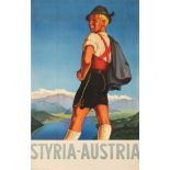 Travel Poster Styria Mountains Austria