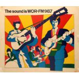 Advertising Poster WOR FM 98.7 Radio USA Psychedelic Mod Design Milton Glaser