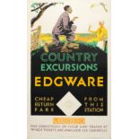 Travel Poster LT Country Excursions Edgware London Underground
