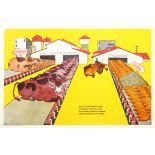 Propaganda Poster USSR Meat Industrial Farming