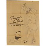 Advertising Poster Donald Duck Hosiery Express Repair