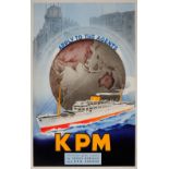 Advertising Poster KPM Shipping Netherlands Art Deco