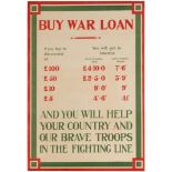 Propaganda Poster WWI Buy War Loan And You Will Help Your Country