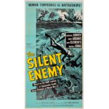 Movie Poster The Silent Enemy WWII Scuba Diver