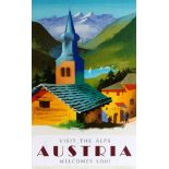 Travel Poster Visit the Alps Ski Austria Skiing