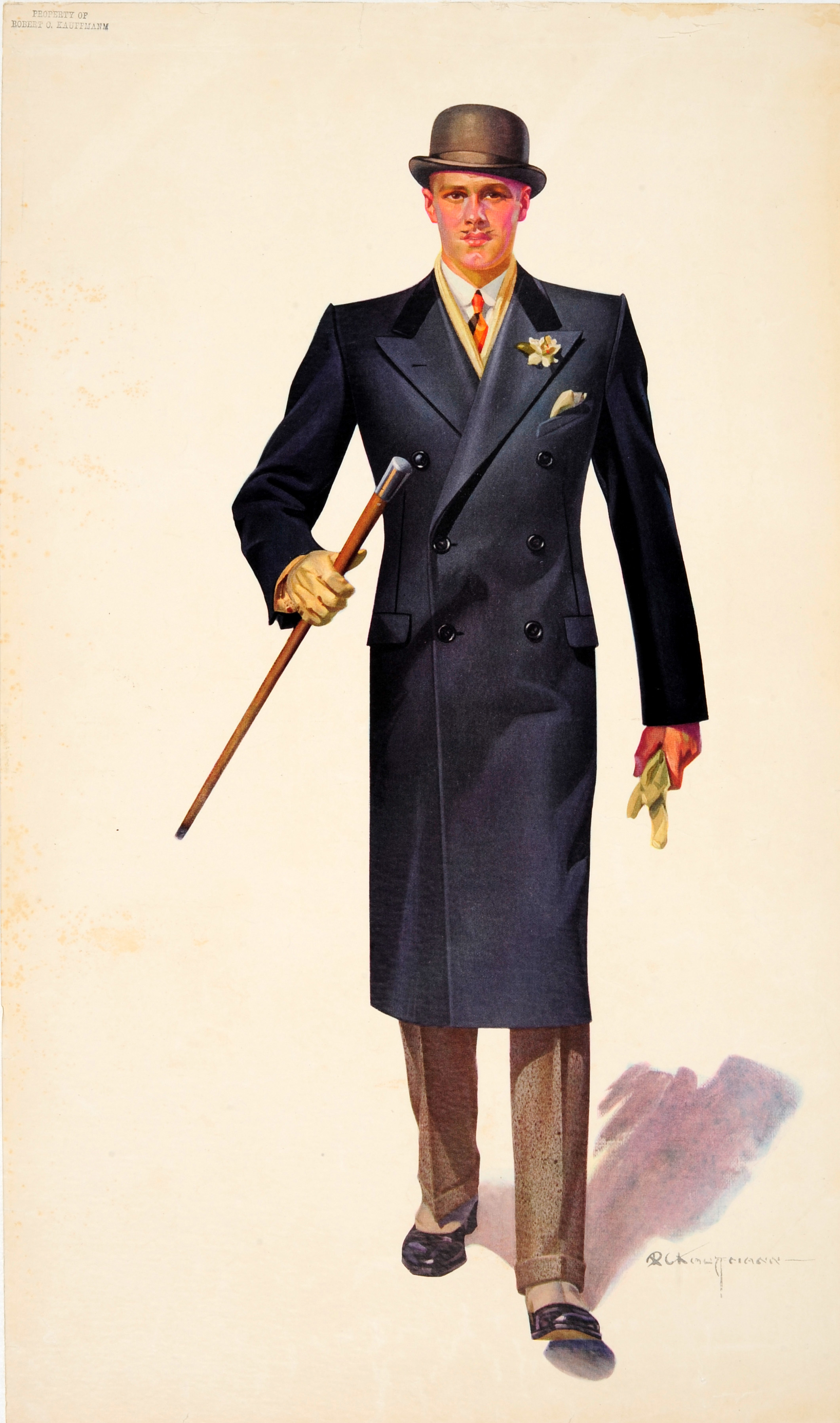 Advertising Poster Schloss Bros Fashion Man With Cane