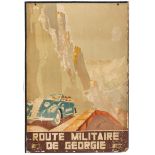 Travel Poster USSR Georgian Military Highway Intourist Art Deco