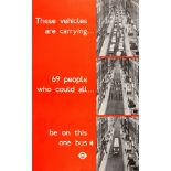 Advertising Poster LT London Transport 69 People Double Decker Bus