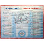 Sport Poster LT 1948 London Olympics Underground Map