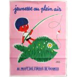 Propaganda Poster Jeunesse Au Plein Air Fishing Herve Morvan France