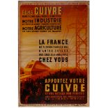 Propaganda Poster French WWII Bring Your Copper Rene Letourneur