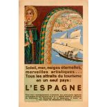 Travel Poster Spain L'Espagne Gali Barcelona