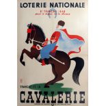 Advertising Poster Loterie Nationale Cavalry France