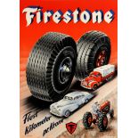 Advertising Poster Firestone Tires Car Truck Tyre