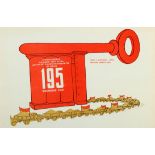 Propaganda Poster USSR Key to Abundance of Grain 195 Million Tonnes