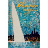 Travel Poster Geneva Switzerland Jet d'Eau Fountain