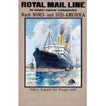 Travel Poster Royal Mail Line Cruises North South America