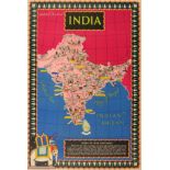 Propaganda Poster WWII War and Peace India Map