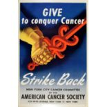 Advertising Poster Give To Conquer Cancer American Cancer Society New York City