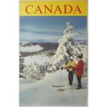 Travel Poster Canada Ski Winter Sport Skiing Skier