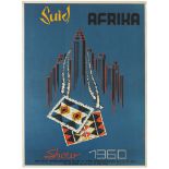 Advertising Poster South Africa Show Belgium Midcentury