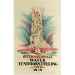 Advertising Poster International Water Exhibition Liege 1939